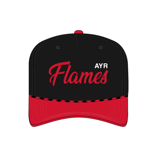 Flames AT Custom Black/Red Rope Hat - AYR Flames