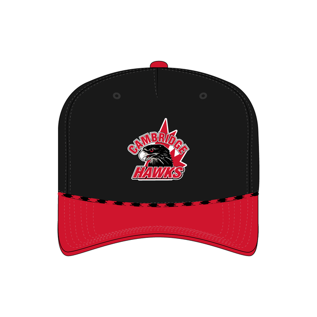 Hawks AT Custom Black/Red Rope Hat - Cambridge Hawks