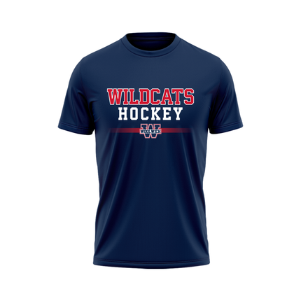 Wildcats Hockey Navy Performance Tee - Adult