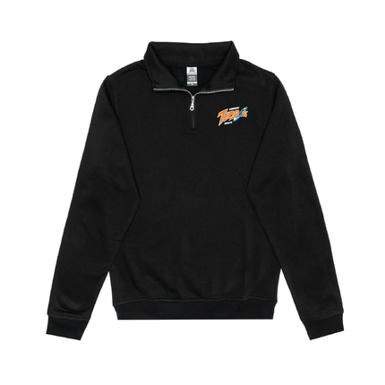 Turbos HERO-4020 Adult Unisex Quarter Zip Sweatshirt - Black