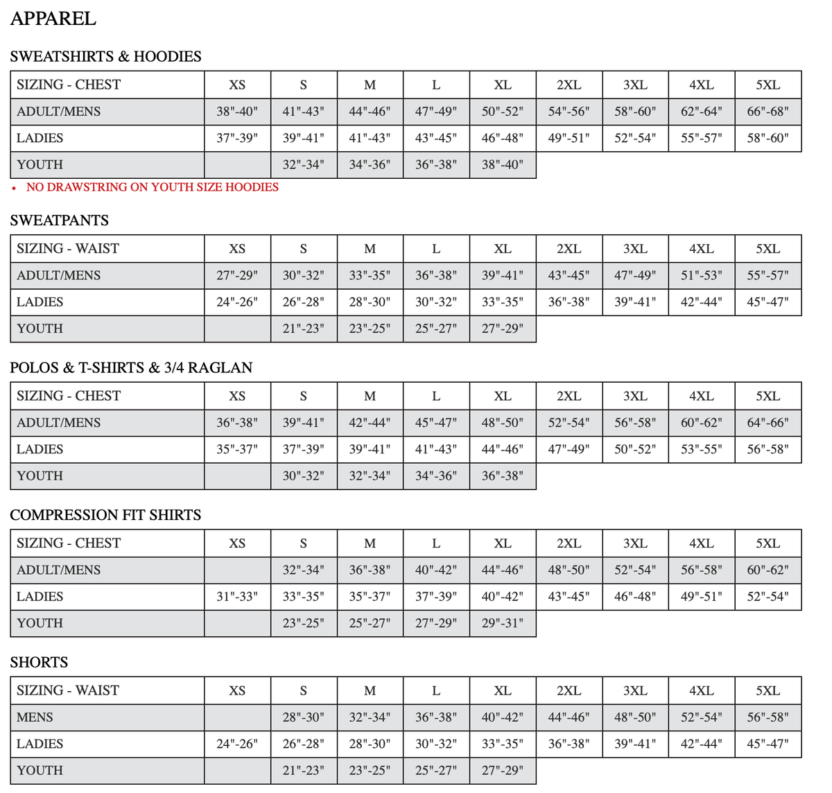 Size Chart