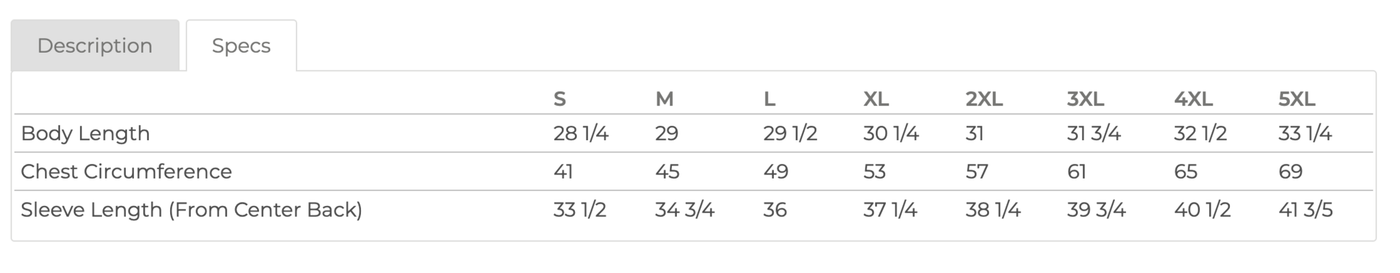 Size Chart
