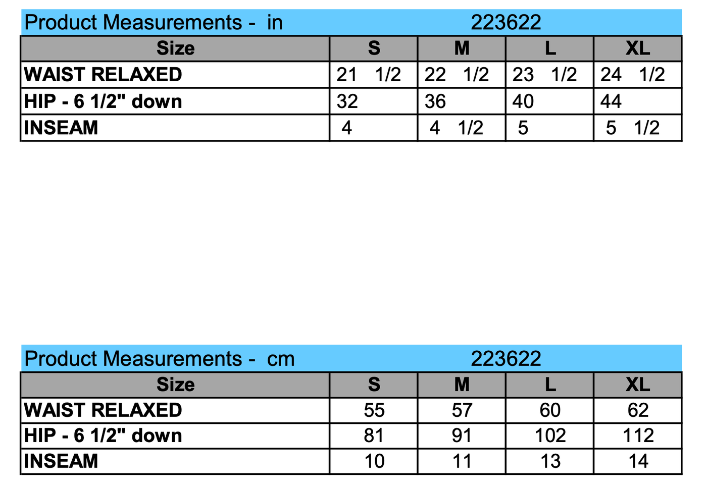 Size Chart