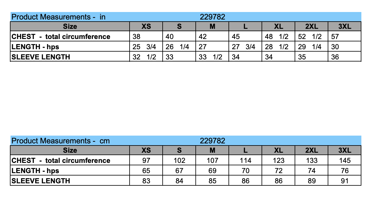 Size Chart