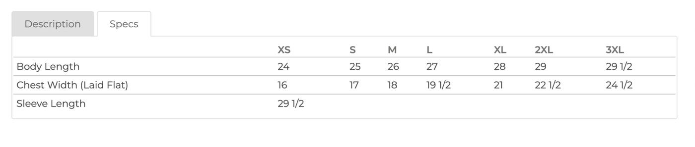 Size Chart