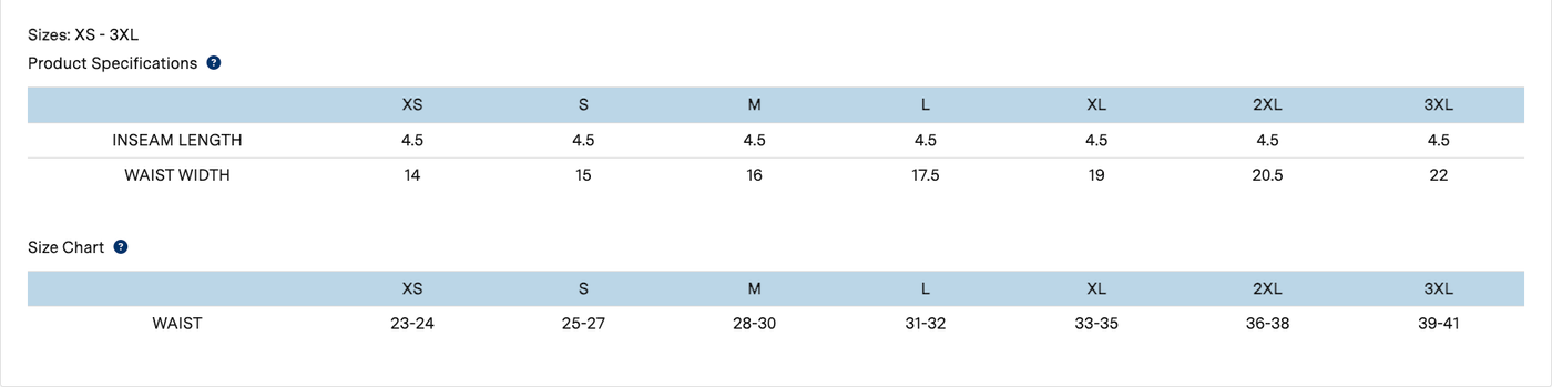 Size Chart